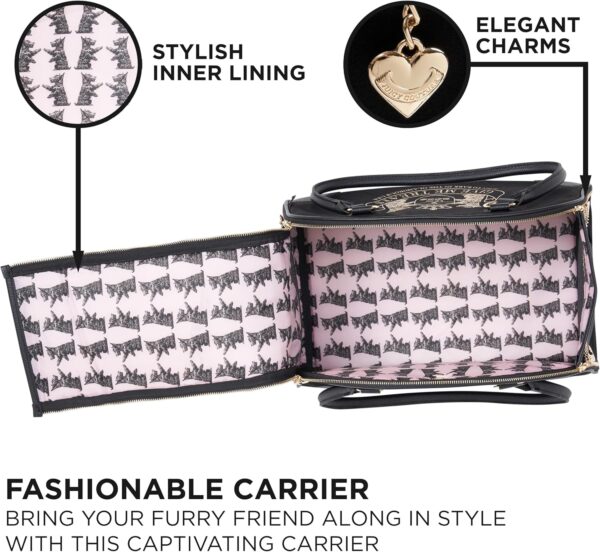 Juicy Couture Give Me Treats Pet Carrier - Stylish Black Travel Bag for Small Dogs and Cats - Image 2