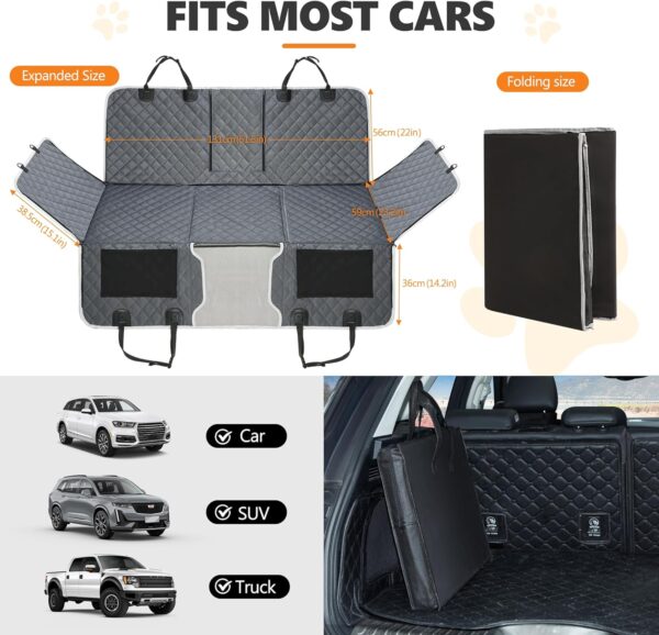 ANOSOSPECIAL Back Seat Extender,Dog Car Seat Cover,Waterproof Pet Hammock Travel Bed,Durable Camping Air Mattress,Non Inflatable Car Bed Mattress Easy Clean for Car SUV Truck (Grey) - Image 7