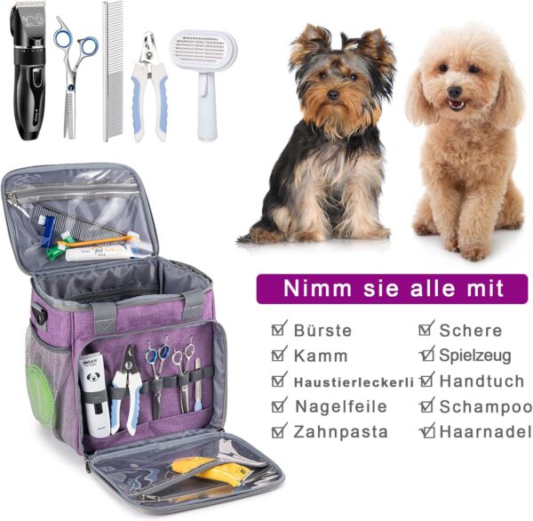 BABEYER Dog Grooming Bag, Dog Grooming Supplies Organizer Tote Bag for Pet Grooming Tool Kit Accessories, Purple - Image 4