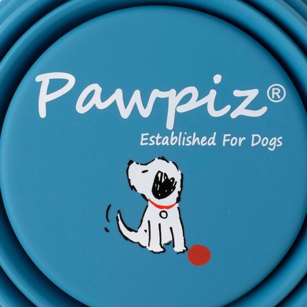 Pawpiz Collapsible Dog Bowl | 450ml | Dog Travel Bowl with Cute Puppy Design & Carabiner | BPA-Free, Food-Grade, Foldable Silicone Bowl | Gift for Small & Medium Pets | UK Brand (Boston Blue) - Image 7