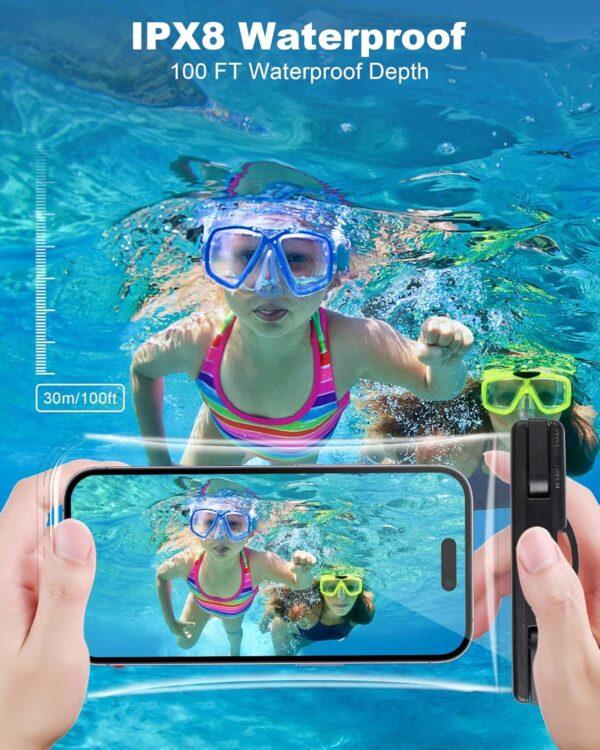 [3D Curved] Waterproof Phone Pouch, IPX8 Holiday Essentials Travel Essentials Accessories, Water Proof Case for Swimming Vacation Beach Kayak, Dry Bag for iPhone 15 14 13 12 Plus Pro Max Galaxy 1 Pack - Image 6