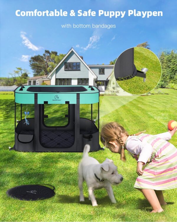 Foldable Pet Playpen,Cat Dog Playpen,Portable Dog Cage soft Portable Exercise Kennel Tent,Puppy Pen Indoors/Outdoors Pet Tent Fence (M(80 * 60 * 55cm)) - Image 5