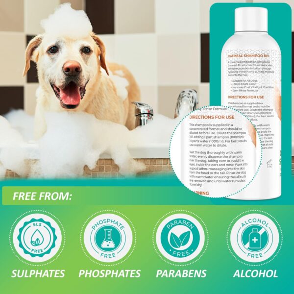 Oatmeal Dog Shampoo, Dog Shampoo Sensitive Skin. Natural Dog Shampoo, Containing Aloe Vera & Provitamin B5 ideal, Dog Shampoo for Itchy Skin, Puppy, Dog Shampoo - Image 5