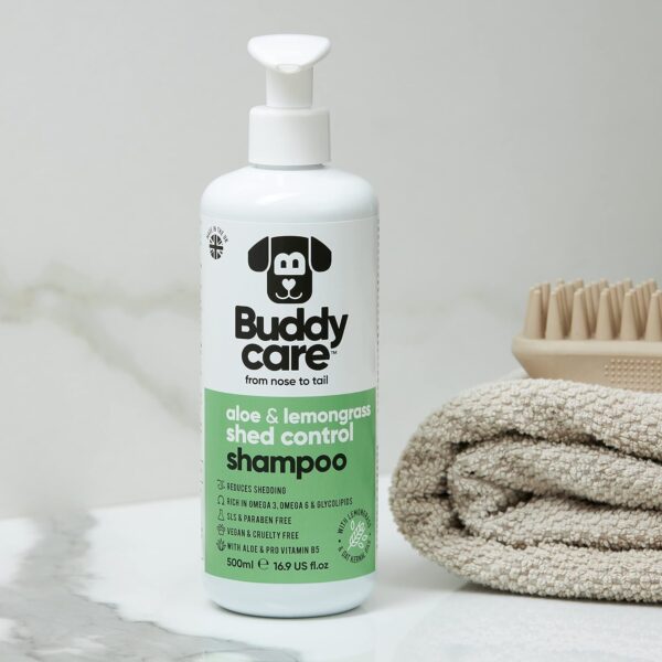 Shed Control Dog Shampoo by Buddycare | Aloe & Lemongrass Scented | With Aloe Vera and Pro Vitamin B5 (500ml) - Image 6