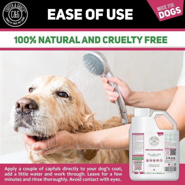 Flea Shampoo for Dogs 1 Litre - Sensitive Itchy Skin Dog and Puppy Grooming - Medicated Fleas Treatment - Image 4