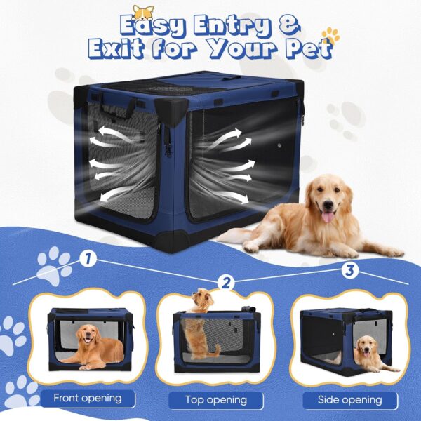 Kidken Dog Crate, Dog Travel Crate Lightweight Dog Crates for Large Dogs, Collapsible Dog Crate Car Dog Carrier Foldable Crates (XL: 90x64x64cm) - Image 6