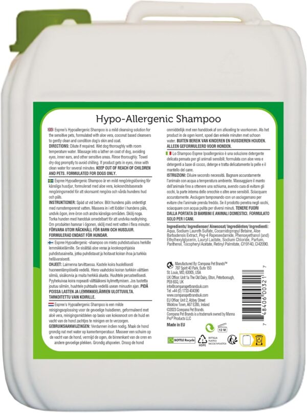 Espree Natural Hypo-Allergenic Shampoo for Dogs - 5000ml - Image 2