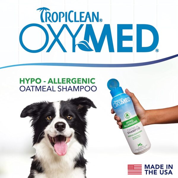 TropiClean OxyMed Medicated Dog Shampoo for Pets - Gentle Itch Relief for Sensitive Skin – Dye Free, Paraben Free, Soap Free, SLS Free - Hypoallergenic Shampoo, 592ml - Image 2