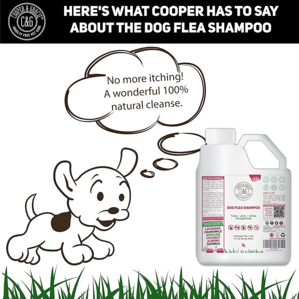 Flea Shampoo for Dogs 1 Litre - Sensitive Itchy Skin Dog and Puppy Grooming - Medicated Fleas Treatment - Image 6