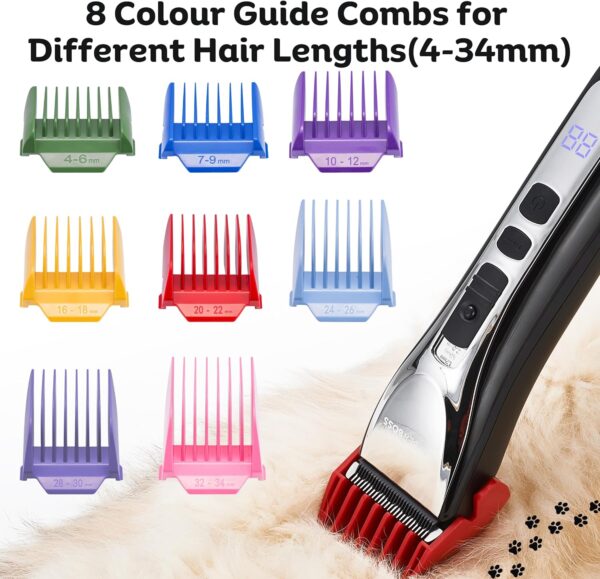 BarberBoss Dog Clippers Professional for Thick Hair, Dog Grooming Kit, Dog Clippers Cordless, Cat Clippers for Matted Fur, Pet Grooming Kit, Pet Clippers, Dog Trimmer for Grooming, Low Noise QR-9086 - Image 3