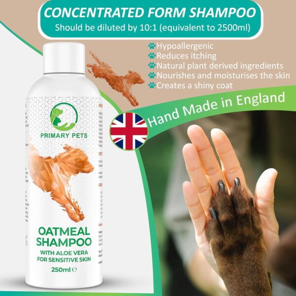 Oatmeal Dog Shampoo, Dog Shampoo Sensitive Skin. Natural Dog Shampoo, Containing Aloe Vera & Provitamin B5 ideal, Dog Shampoo for Itchy Skin, Puppy, Dog Shampoo - Image 4