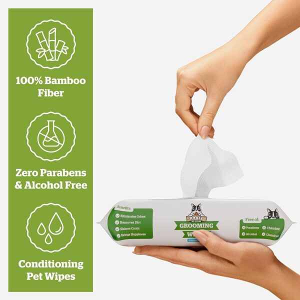 Pogi's Dog Grooming Wipes - 100 Dog Wipes for Cleaning and Deodorising - Plant-Based, Hypoallergenic Pet Wipes for Dogs, Puppy Wipes - Quick Bath Dog Wipes for Paws, Butt, & Body - Fragrance Free - Image 3