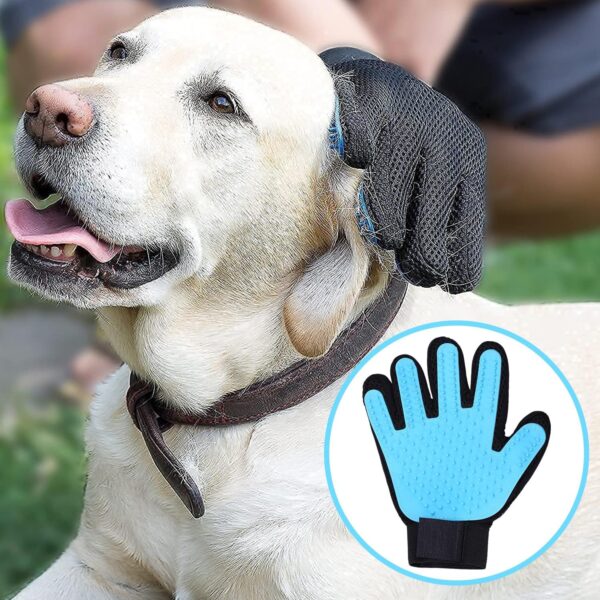 Aruicheng Cat Grooming Glove Dog Grooming Glove Pet Hair Remover Cat Brush Glove Massage Deshedding Gloves For Dogs, Cats, Rabbits & Horses with Long/Short/Curly Hair - Image 6