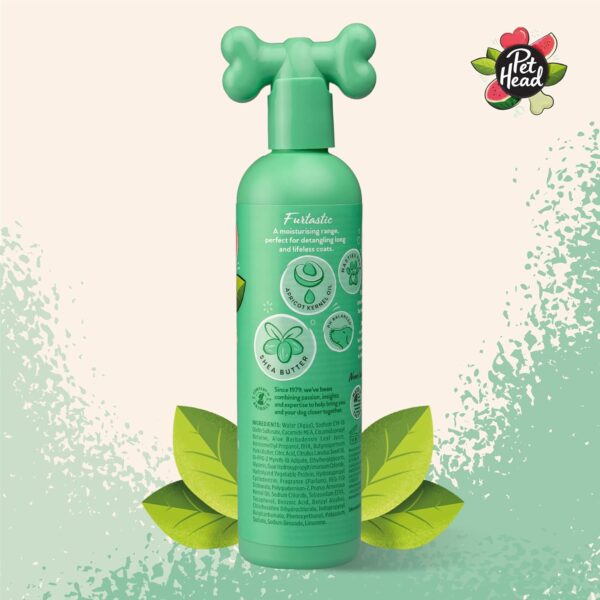 PET HEAD Dog Shampoo 300ml, Furtastic, Watermelon Scent, Knot Detangler, Best Dog Shampoo for Smelly Dogs, Care for Long, Tangly Curls & Coats, Professional Grooming, Vegan, Gentle Formula for Puppies - Image 2