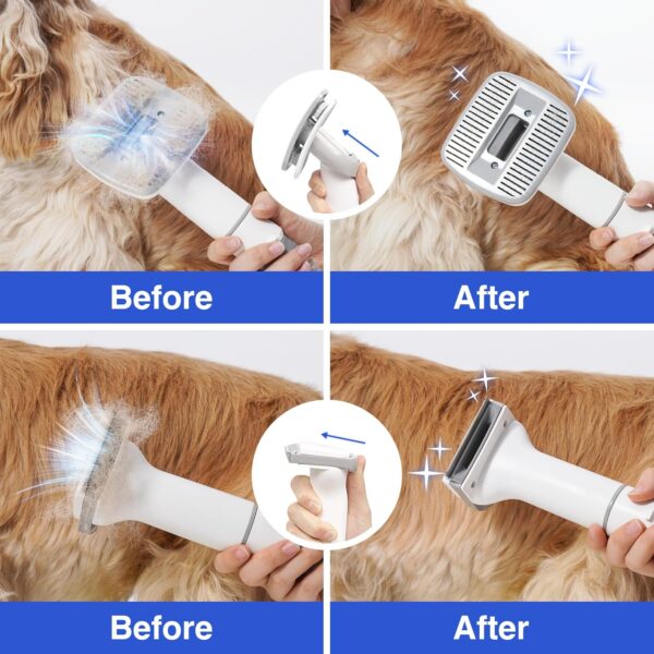 Neakasa P0 Lite Cat Brush & Vacuum Suction 99% Pet Hair, Professional Cat Grooming Kit, Low Noise, 5 Proven Grooming Tools, deShedding Tool, Furminator, Vacuum Groomer for Long Short Haired Dogs Cats - Image 5