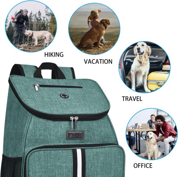 BAGLHER丨Dog Travel Bag,Airline Approved Pet Supplies Backpack,Dog Travel Backpack Accessories Set with 2 Silicone Collapsible Bowls and 2 Food Baskets. Green - Image 6