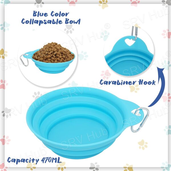 2Pcs Foldable Silicone Dog Bowls in Blue and Pink Colour, 705ml and 470ml Portable Easy Feeding and Hydration Pet Accessory for Camping - Image 4