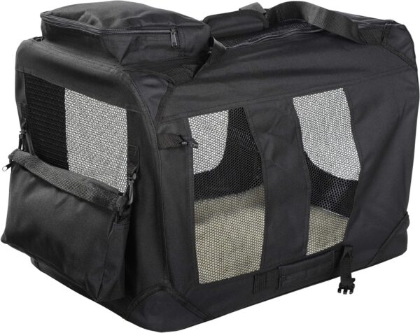 MOOL Lightweight Fabric Pet Carrier Crate for Dogs, Cats or Small Animals, Black - Image 4