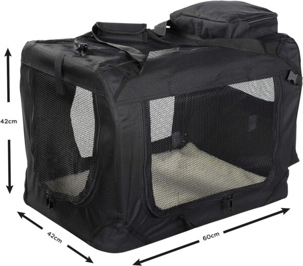 MOOL Lightweight Fabric Pet Carrier Crate for Dogs, Cats or Small Animals, Black - Image 6