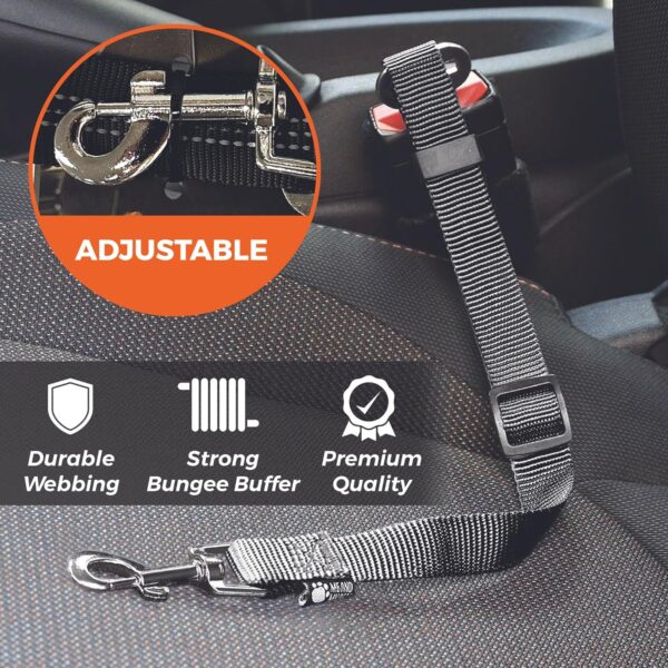 Powerfull Dog Car Seat Belt Safety Harness - Adjustable Dog Car Seat Belt Headrest Restraint Puppy - Dog Seat Belt Harness - Strong Car/Travel Lead Pet Seat Harness for Dogs & Cats - Image 3