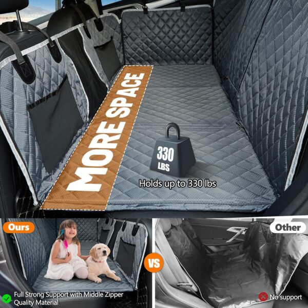 ANOSOSPECIAL Back Seat Extender,Dog Car Seat Cover,Waterproof Pet Hammock Travel Bed,Durable Camping Air Mattress,Non Inflatable Car Bed Mattress Easy Clean for Car SUV Truck (Grey) - Image 2