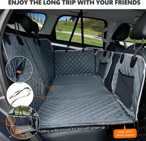 ANOSOSPECIAL Back Seat Extender,Dog Car Seat Cover,Waterproof Pet Hammock Travel Bed,Durable Camping Air Mattress,Non Inflatable Car Bed Mattress Easy Clean for Car SUV Truck (Grey) - Image 3