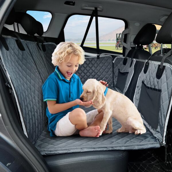 ANOSOSPECIAL Back Seat Extender,Dog Car Seat Cover,Waterproof Pet Hammock Travel Bed,Durable Camping Air Mattress,Non Inflatable Car Bed Mattress Easy Clean for Car SUV Truck (Grey)