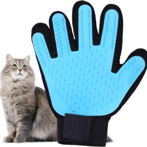 Aruicheng Cat Grooming Glove Dog Grooming Glove Pet Hair Remover Cat Brush Glove Massage Deshedding Gloves For Dogs, Cats, Rabbits & Horses with Long/Short/Curly Hair