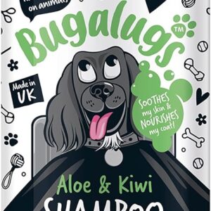 BUGALUGS Dog Shampoo - Soothing Aloe & Kiwi dog pet grooming shampoo & conditioner products for smelly dogs with tropical fragrance, best puppy sensitive skin shampoo (1 Litre)