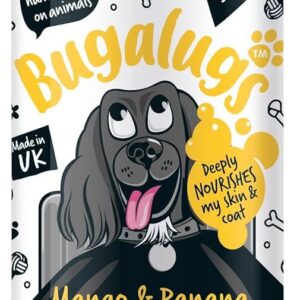 BUGALUGS Dog Shampoo Tropical Mango & Banana dog grooming shampoo products for smelly dogs with fragrance, best puppy shampoo, professional groom Vegan pet shampoo & conditioner (500ml)