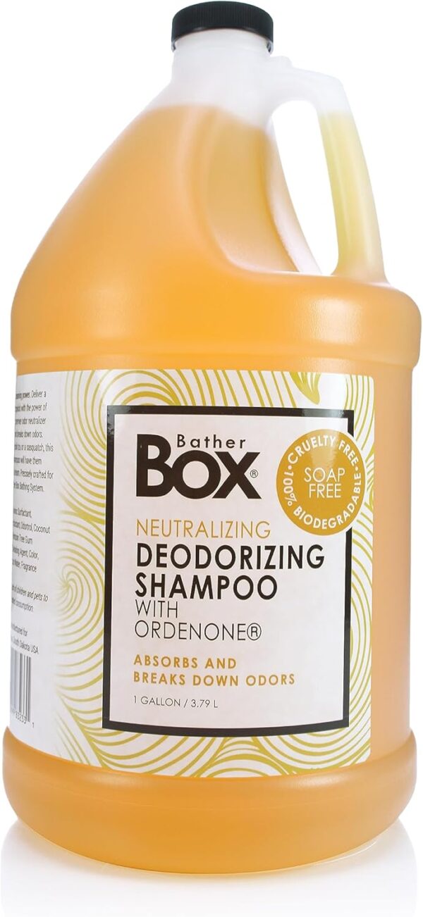 BatherBox Deodorizing Dog Shampoo, 1 Gallon - Odor Eliminator, Eliminates Stinky, Smelly Pet Odors, Deodorizes Pet Odors and Freshens, Professional Grooming Grade