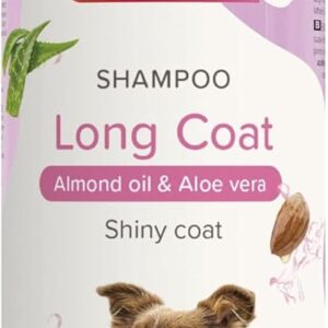 Beaphar Long Coat Dog Shampoo, Enriched with Almond oil & Aloe vera, Specifically Formulated For Long Coats, Anti-Tangle Action, Vegan, Mild & pH Neutral, For Fresh, Clean, Shiny Coats, 250 ml