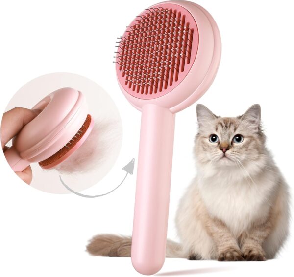 Cat Brush Cat Comb, Baytion Dog Brush Cat Grooming Brush for Short Long Hair Haired Cats Puppy Kitten, Self-cleaning Massage Combs to Remove Loose Undercoat, Mats, Tangled Hair and Shed Fur