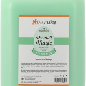 Dezynadog Magic Formula De-Matt Magic Dog Shampoo - Dematting and Detangling Shampoo for Dogs - Prevents Coat Damage & Reduces the Chance of Future Tangles - Remove Matts Like Magic, 5 Litre