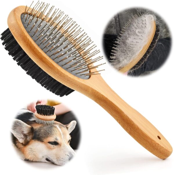 Dog Brush Grooming,Dog Brushes Double Sided Pin and Bristle Soft Cat Puppy Pet Hair Brush for Short and Long Haired