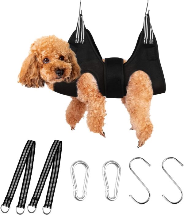 Dog Grooming Hammock Grooming Kit, Dog Harness for Small Dog and Cat with Widen Strap, Pet Nail Trimming Sling Hammock Helper Pet Supplies Grooming Table for Puppy Kitten Bathing Grooming (Small)