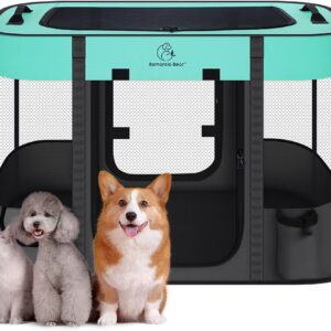 Foldable Pet Playpen,Cat Dog Playpen,Portable Dog Cage soft Portable Exercise Kennel Tent,Puppy Pen Indoors/Outdoors Pet Tent Fence (M(80 * 60 * 55cm))