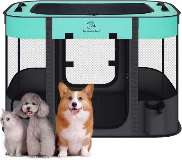 Foldable Pet Playpen,Cat Dog Playpen,Portable Dog Cage soft Portable Exercise Kennel Tent,Puppy Pen Indoors/Outdoors Pet Tent Fence (M(80 * 60 * 55cm))