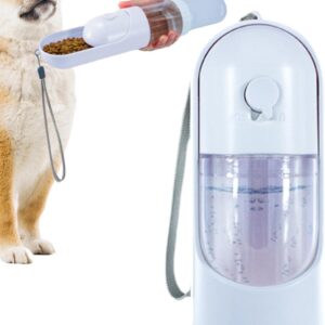 Fowybe Travel Dog Water Bottle Dispenser - Multifunctional Pet Water and Food Feeder,Pet Feeding Supplies for Cats Dogs Rabbits Walking Hiking Road Trip