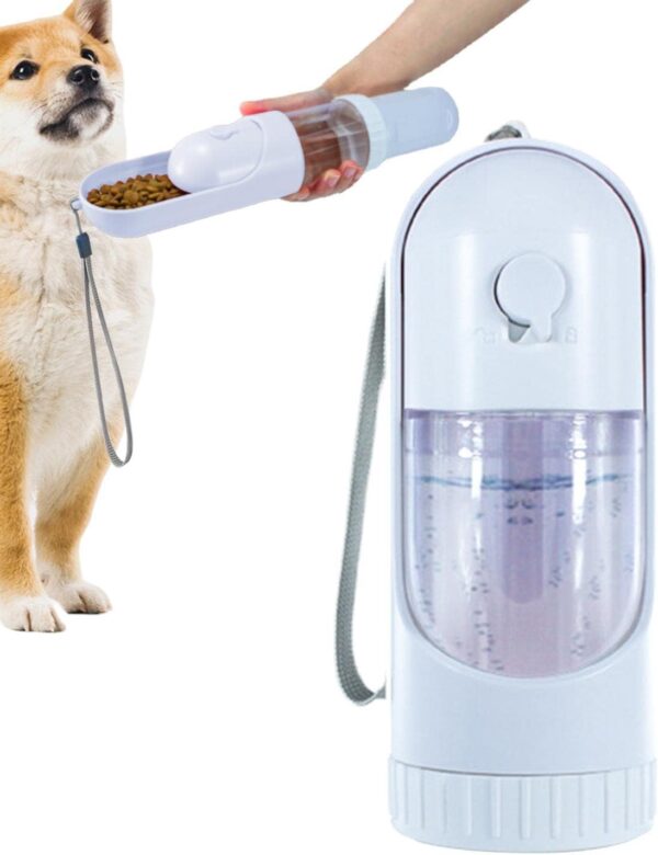 Fowybe Travel Dog Water Bottle Dispenser - Multifunctional Pet Water and Food Feeder,Pet Feeding Supplies for Cats Dogs Rabbits Walking Hiking Road Trip