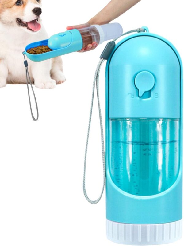 Fowybe Travel Dog Water Bottle Dispenser,Multi Function Pet Drinking Feeder - Pet Feeding and Drinking Supplies for Cats Dogs Outdoor Walking Hiking Traveling