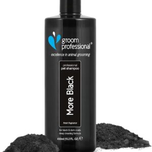 GROOM PROFESSIONAL More Black Dog Shampoo - Colour Enhancing Shampoo for Dogs - Perfect for Black or Dark-Coated Breeds - Deep Cleansing Formula for Smelly Dogs - Fresh Fragrance, 450ml