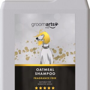 Groomarts Oatmeal Dog Shampoo | Vegan & Puppy Friendly Dog Grooming Shampoo | Groom Professional Shampoo | Gentle Natural Soothing and Moisturizing | Flea Shampoo for Dogs | 5L