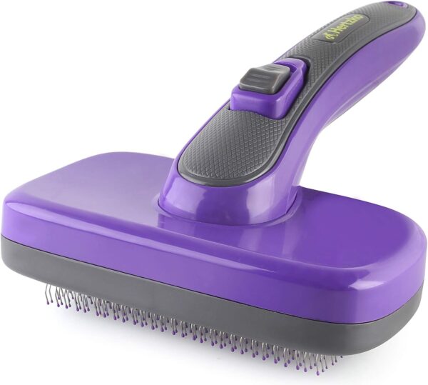 Hertzko Self Cleaning Slicker Brush - Ultimate Cat and Dog Grooming Solution - Ideal for Shedding, Short and Long Haired Cats and Dogs - Perfect Pet Hair Brush for Grooming and Brushing Needs