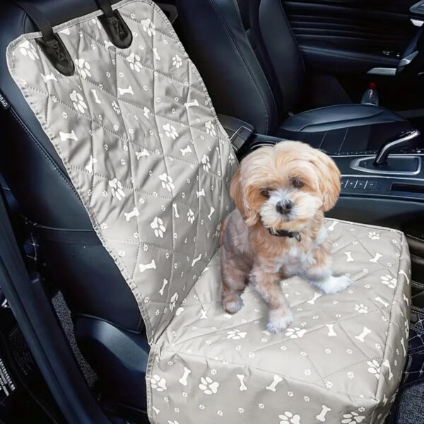 ITSY Pets 2024 Front Car Seat Cover for Dogs - Waterproof, Scratch-Proof & Nonslip Front Seat Protector with Paw Print Design, Machine Washable - Ideal for Pet Travel