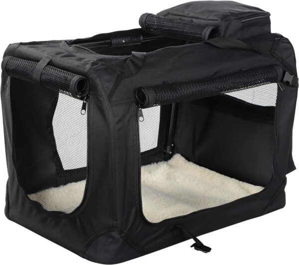 MOOL Lightweight Fabric Pet Carrier Crate for Dogs, Cats or Small Animals, Black