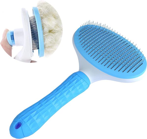 NATRUTH Cat Brush, Slicker Dog Brushes, Self Cleaning Slicker Brush for shedding- Removes 90% of Dead Undercoat and Loose Hairs, Suitable for Medium and Long Haired Dogs Cats