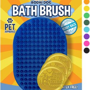 NEW Grooming Pet Shampoo Brush | Soothing Massage Rubber Bristles Curry Comb for Dogs & Cats Washing | Professional Quality