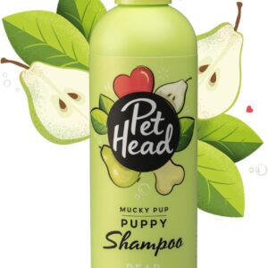 PET HEAD Puppy Shampoo 300ml, Mucky Puppy, Pear Scent, Best Dog Shampoo with Gentle Formula, Professional Grooming, Hypoallergenic, Vegan Pet Shampoo, Shampoo for Puppies From 8 Weeks