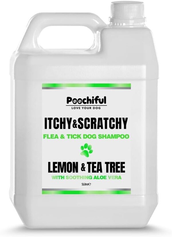 Poochiful 5 Litre Itchy & Scratchy Dog Shampoo for Sensitive Skin. Dog Shampoo From 8 Weeks Old, Professional Grooming Products for Dogs, Flea & Tick Shampoo for Sensitive, Itchy & Dry Skin